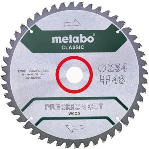 Metabo Kreissägeblatt "precision cut wood - classic", 254x30, Z48 WZ 5°neg. (für halbstationäre Kreissägen)