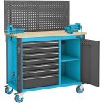 HAZET Werkbank Assistent (179NW-7/210), fahrbar, Sortiment (blau/schwarz, 210-teilig inkl. DAB Radio)