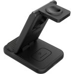 Goobay Kabelloses 3in1-Ladegerät, 15 W (schwarz)