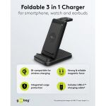 Goobay Kabelloses 3in1-Ladegerät, 15 W (schwarz)