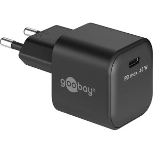 Goobay 45 W USB-C PD GaN Schnellladegerät Nano (schwarz)