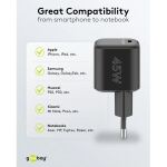Goobay 45 W USB-C PD GaN Schnellladegerät Nano (schwarz)
