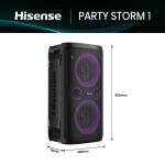 Hisense Party Storm 1 Partylautsprecher (schwarz, IPX4-Wasserdichtigkeit, Karaoke Mode)