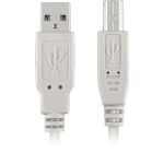 Sharkoon USB 2.0 Kabel, USB-A Stecker > USB-B Stecker (grau, 0,5 Meter)