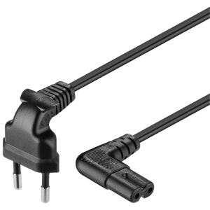 Goobay Netzkabel Eurostecker 90° (schwarz, 3 Meter)