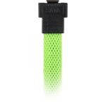 Sharkoon Sata III Kabel 90° sleeve (grün, 30 cm)