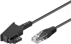 Goobay TAE Anschlusskabel DSL/VDSL (schwarz, 15 Meter)