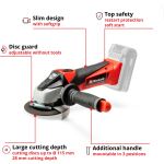 Einhell Power X-Change Akku-Winkelschleifer TE-AG 18 Li-Solo, 18Volt (rot, ohne Akku und Ladegerät)