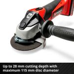 Einhell Power X-Change Akku-Winkelschleifer TE-AG 18 Li-Solo, 18Volt (rot, ohne Akku und Ladegerät)