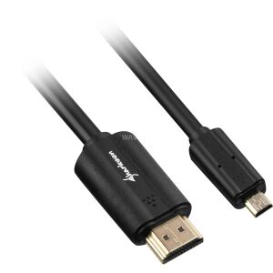 Sharkoon Kabel HDMI Stecker > micro HDMI Stecker (schwarz, 1,5 Meter, HDMI 4K)