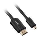 Sharkoon Kabel HDMI Stecker > micro HDMI Stecker (schwarz, 1,5 Meter, HDMI 4K)