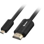 Sharkoon Kabel HDMI Stecker > micro HDMI Stecker (schwarz, 1,5 Meter, HDMI 4K)