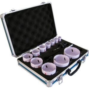Makita BIM Lochsägen großes Sanitär-Set D-47298, Ø 19 - 75mm (14-teilig, Schnitttiefe 38mm, Koffer)