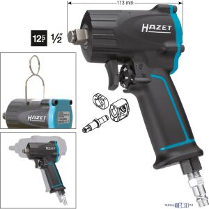 HAZET Schlagschrauber 9012M extra kurz (schwarz, Lösemoment 1.100 Nm)