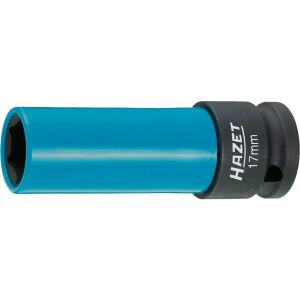 HAZET Steckschlüssel 903SLG-17, 1/2" (blau, mit farbiger Hülse, für Alu-Felgen, 17mm)