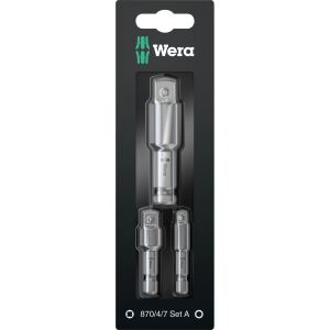 Wera Steckschlüssel Adapter-Satz 870/4/7 Set A SB (für Maschinenschrauber)