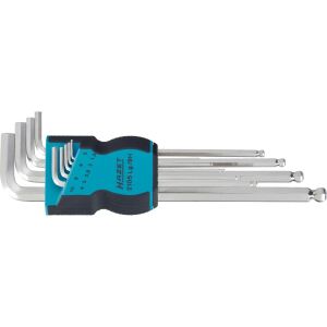 HAZET Winkelschraubendreher- Satz 2105LG/9H, 9-teilig (mit Halteclip, mit Kugelkopf)