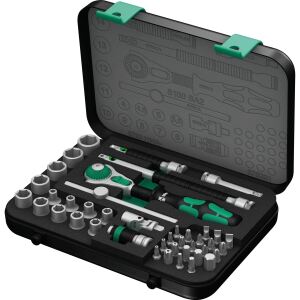 Wera Zyklop Speed-Knarrensatz 8100 SA 2, 1/4" (schwarz/grün, 42-teilig, Speed-Knarre mit schwenkbarem Kopf)