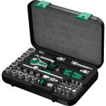 Wera Zyklop Speed-Knarrensatz 8100 SA 2, 1/4" (schwarz/grün, 42-teilig, Speed-Knarre mit schwenkbarem Kopf)