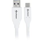 Sharkoon USB 3.2 Gen 2 Kabel, USB-A Stecker > USB-C Stecker (weiß, 0,5 Meter)