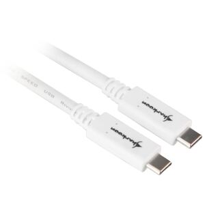 Sharkoon USB 3.2 Gen 2 Kabel, USB-C Stecker > USB-C Stecker (weiß, 0,5 Meter)