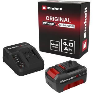 Einhell Power-X-Change Starter-Kit A1, 18Volt 4Ah (schwarz/rot, Akku + Ladegerät)
