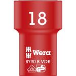 Wera VDE Zyklop-Steckschlüssel-Einsatz, 18mm, 3/8" (rot/gelb, isoliert bis 1.000 Volt)