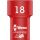 Wera VDE Zyklop-Steckschlüssel-Einsatz, 18mm, 3/8" (rot/gelb, isoliert bis 1.000 Volt)