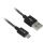 Sharkoon USB 2.0 Kabel, USB-A Stecker > Micro-USB Stecker (schwarz/grau, 0,5 Meter, gesleevt)