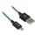 Sharkoon USB 2.0 Kabel, USB-A Stecker > Micro-USB Stecker (schwarz/hellblau, 2 Meter, gesleevt)