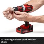 Einhell Power X-Change Akku-Bohrschrauber TE-CD 18/40 Li-Solo, 18Volt (rot/schwarz, ohne Akku und Ladegerät)