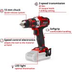 Einhell Power X-Change Akku-Bohrschrauber TE-CD 18/40 Li-Solo, 18Volt (rot/schwarz, ohne Akku und Ladegerät)