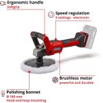 Einhell Power X-Change Akku-Poliermaschine CE-CP 18/180 Li E-Solo, 18Volt (rot/schwarz, ohne Akku und Ladegerät)