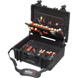 wiha Werkzeug-Set Elektriker Competence XL (rot/gelb, 81-teilig, mit Koffer)