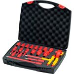 wiha Ratschenschlüssel-Set isoliert, 1/2" (rot/gelb, 21-teilig)