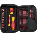 wiha Schraubendreher mit Bithalter 1/4" electric slimVario Set (rot/gelb, 32-teilig, mit slimBits und Stubby)