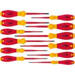 wiha Schraubendreher-Set SoftFinish electric slimFix, 12-teilig (rot/gelb)