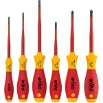 wiha Schraubendreher-Set SoftFinish electric slimFix, 6-teilig (rot/gelb)