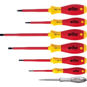 wiha Schraubendreher-Set SoftFinish electric, 7-teilig (rot/gelb)