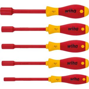 wiha Steckschlüssel-Schraubendreher-Set SoftFinish electric, 5-teilig (rot/gelb)