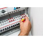 wiha Schraubendreher mit Bithalter-Set SoftFinish electric slimVario, 4-teilig (rot/gelb, Stubby mit slimBits)