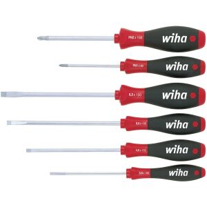 wiha Schraubendreher-Set SoftFinish, 6-teilig (schwarz/rot)