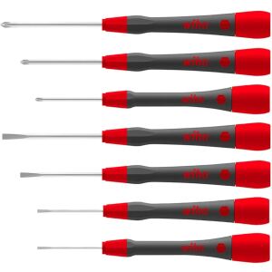 wiha Feinschraubendreher-Set PicoFinish (grau/rot, 7-teilig)