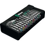 Wera 8100 SA 9 Zyklop Speed-Knarrensatz, zöllig, 1/4" (schwarz/grün, 28-teilig, Speed-Knarre mit schwenkbarem Kopf)
