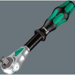 Wera 8100 SA 9 Zyklop Speed-Knarrensatz, zöllig, 1/4" (schwarz/grün, 28-teilig, Speed-Knarre mit schwenkbarem Kopf)