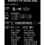 Wera 8100 SA 9 Zyklop Speed-Knarrensatz, zöllig, 1/4" (schwarz/grün, 28-teilig, Speed-Knarre mit schwenkbarem Kopf)