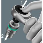 Wera 8100 SA 10 Zyklop Metal-Knarrensatz, zöllig, 1/4" (schwarz/grün, 28-teilig, Vollmetallknarre mit Durchsteckvierkant)