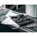 Wera 8100 SA 10 Zyklop Metal-Knarrensatz, zöllig, 1/4" (schwarz/grün, 28-teilig, Vollmetallknarre mit Durchsteckvierkant)