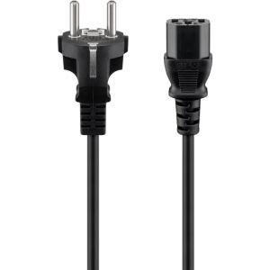 Goobay Kaltgeräte Anschlusskabel C13 > Schutzkontakt-Stecker (schwarz, 1,5 Meter, gerader Stecker)