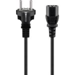Goobay Kaltgeräte Anschlusskabel C13 > Schutzkontakt-Stecker (schwarz, 1,5 Meter, gerader Stecker)